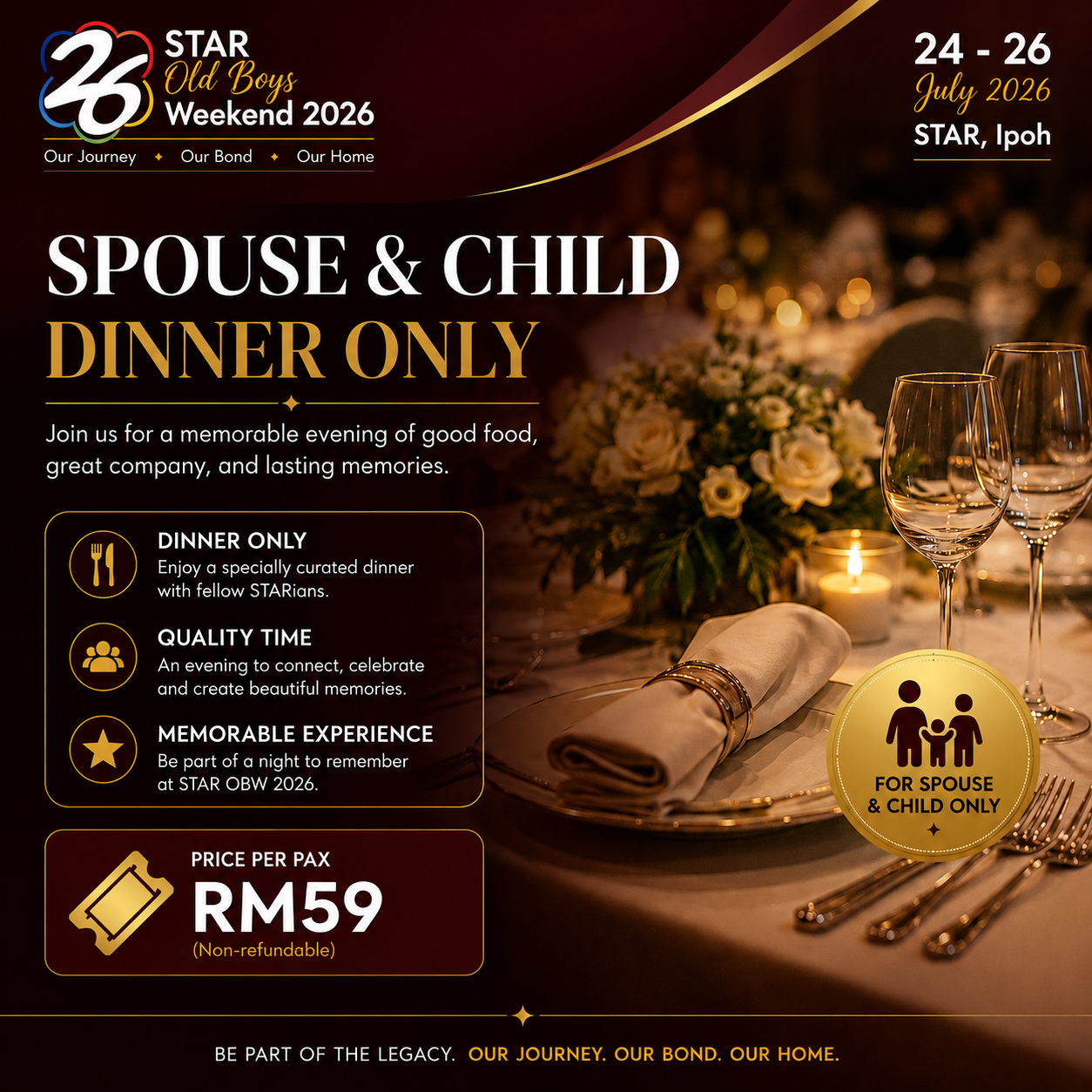 Spouse/Child Dinner Only