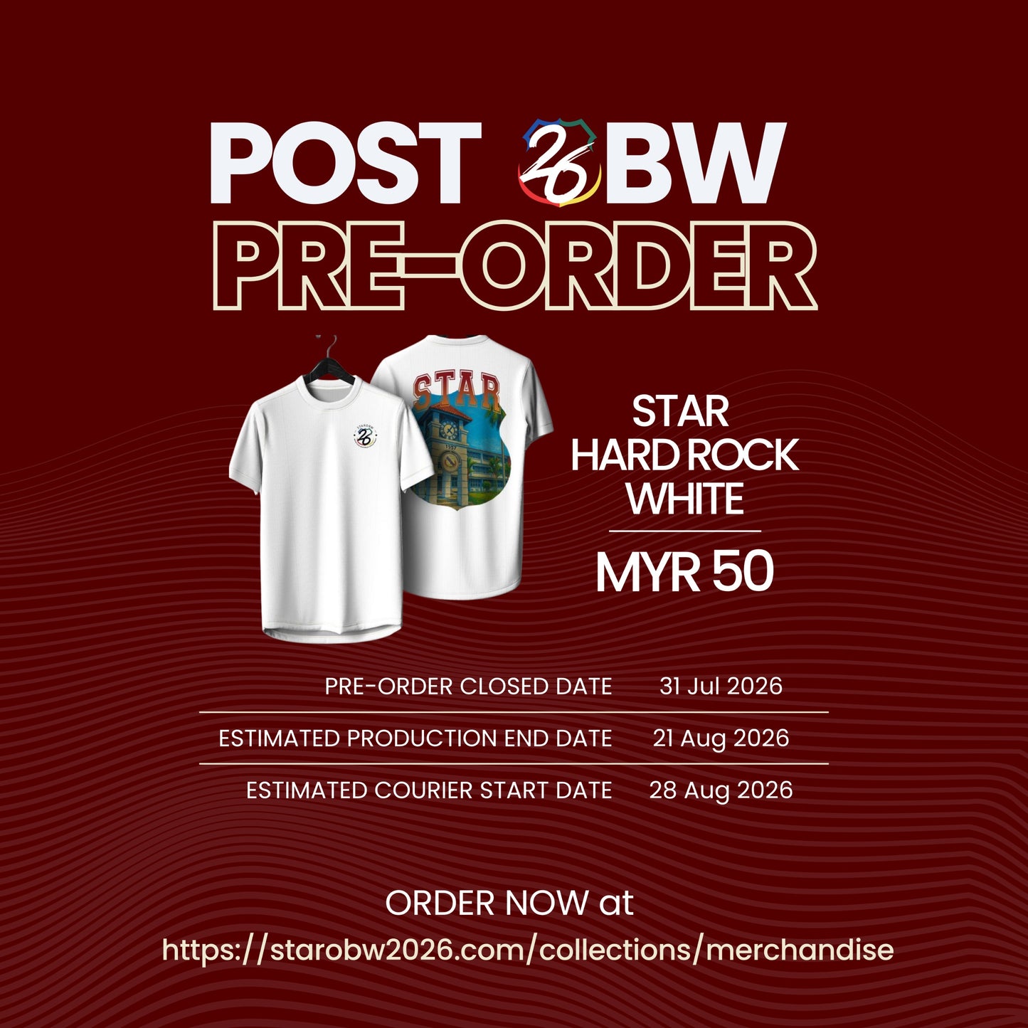 [PRE-ORDER] STAR OBW 2026 HARDROCK T-Shirt in White